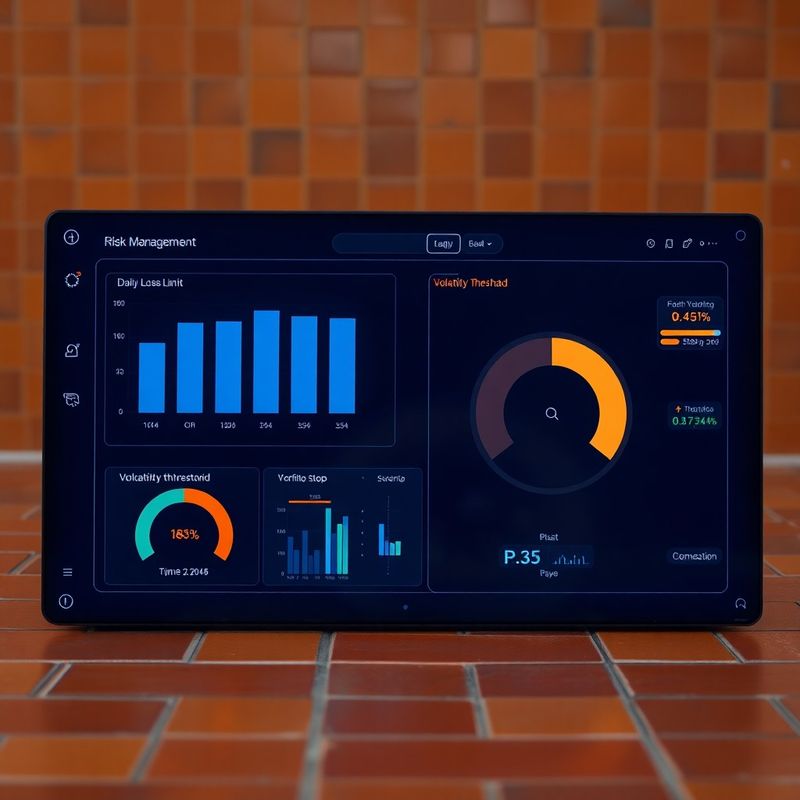 Panel de control de riesgo de Cloudqastro con barras de progreso e indicadores de volatilidad